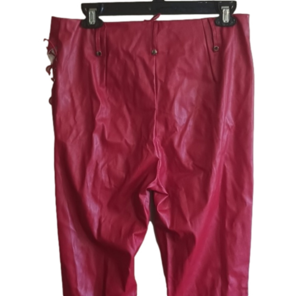 Lace Up Red Pants. Unknown Source. Size Large.Goo… - image 7